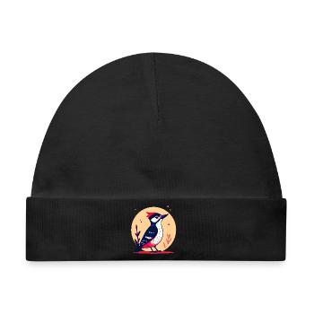 Buntspecht mit roter Haube - Baby Premium Organic Mütze - Schwarz - Vorne