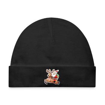 Babbo Natale - Weihnachtsmann Frohe Weihnachten - Baby Premium Organic Mütze - Schwarz - Vorne