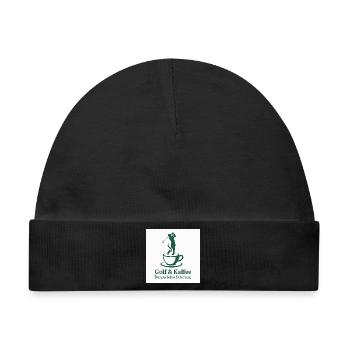 Golf & Kaffee – Der perfekte Schwung  - Baby Premium Organic Mütze - Schwarz - Vorne