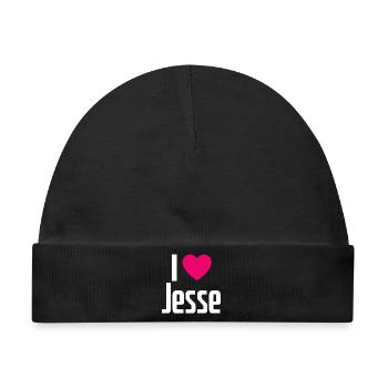 I Love Jesse Pinkes Herz Ich liebe Jesse - Baby Premium Organic Mütze - Schwarz - Vorne