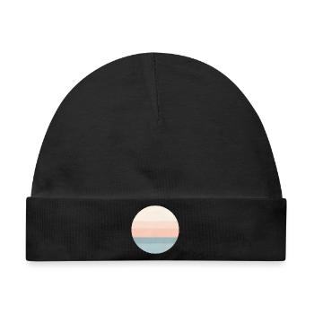 Soft Horizon – Minimalistisches Pastell Design für - Baby Premium Organic Mütze - Schwarz - Vorne