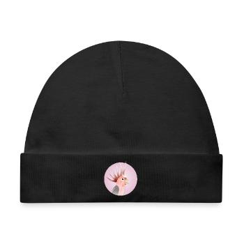 Eleganter Rosakakadu im Pastellkreis - Baby Premium Organic Mütze - Schwarz - Vorne