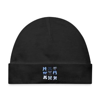 Blaue Knoten - Baby Premium Organic Mütze - Schwarz - Vorne