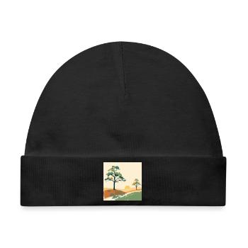 Pastell-Sonnenuntergangsbäume - Baby Premium Organic Mütze - Schwarz - Vorne