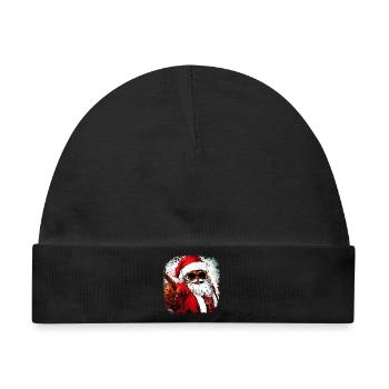 Weihnachtsmann Hip Hop - Baby Premium Organic Mütze - Schwarz - Vorne