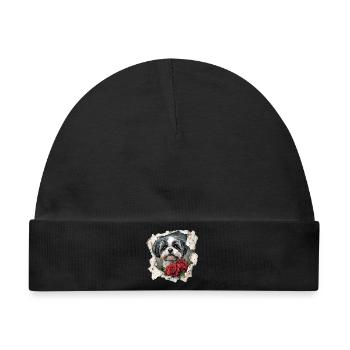 Shih Tzu - Baby Premium Organic Mütze - Schwarz - Vorne