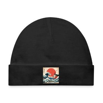 Rügen Ostsee Japan Stil - Baby Premium Organic Mütze - Schwarz - Vorne