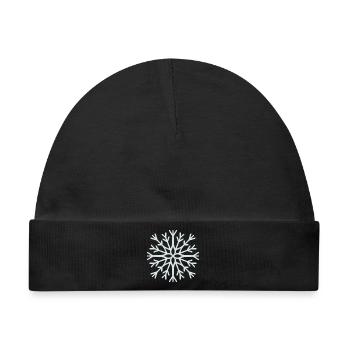 Eisige geometrische Schneeflocke - Baby Premium Organic Mütze - Schwarz - Vorne