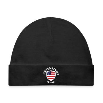 Amerikanischer Idaho-Flaggenschild - Baby Premium Organic Mütze - Schwarz - Vorne