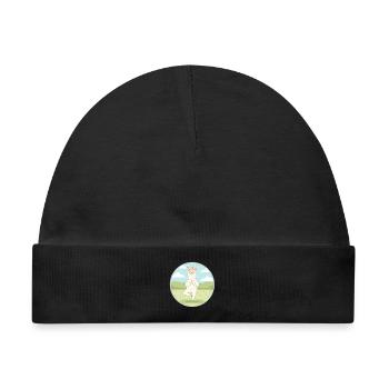 Zen Yoga Llama Llamaste Meditation Kunst - Baby Premium Organic Mütze - Schwarz - Vorne