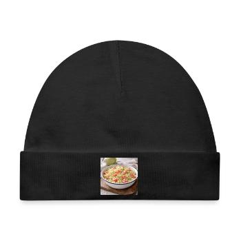 Cremiger Kohl-Tomaten-Salat - Baby Premium Organic Mütze - Schwarz - Vorne