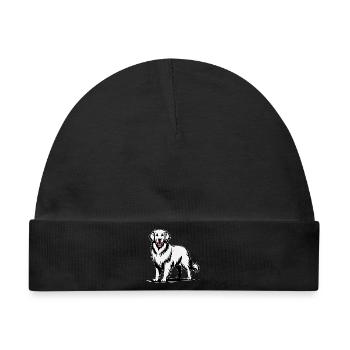 Golden Retriever in stolzer Pose - Baby Premium Organic Mütze - Schwarz - Vorne