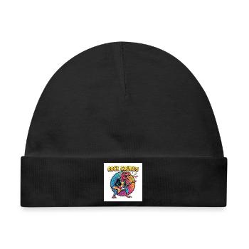 Rock Saurus Gitarrenheld - Baby Premium Organic Mütze - Schwarz - Vorne