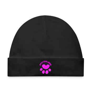 PFOTENLIEBE! TIERLIEBE PETLOVE HUNDELIEBE CATLOVER - Baby Premium Organic Mütze - Schwarz - Vorne
