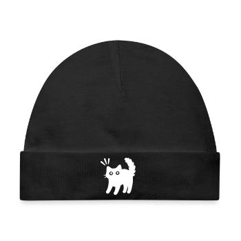 Kater Katze - Baby Premium Organic Mütze - Schwarz - Vorne