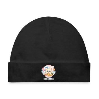 Ramen Nudeln Katzenliebhaber Retro Kawaii Katzen - Baby Premium Organic Mütze - Schwarz - Vorne