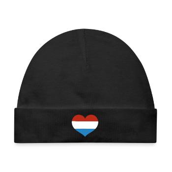 Luxembourg Heart Flagge - Baby Premium Organic Mütze - Schwarz - Vorne