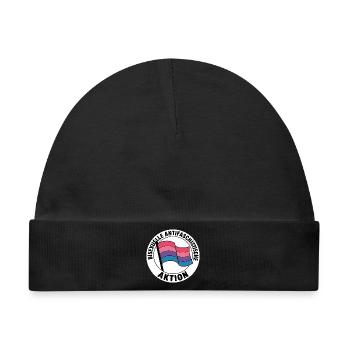 Bisexuelle Aktion - Antifa Pride Badge - Baby Premium Organic Mütze - Schwarz - Vorne