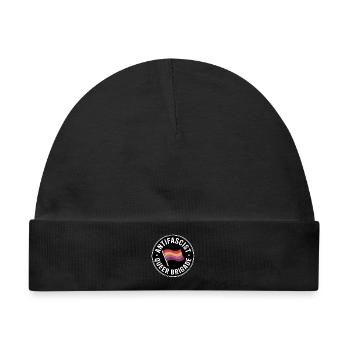 Antifaschistische Queer-Brigade – Antifa-Pride-Merch - Baby Premium Organic Mütze - Schwarz - Vorne