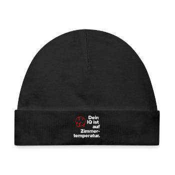 DEIN IQ IST AUF ZIMMER-TEMPERATUR. SARKASMUS FRECH - Baby Premium Organic Mütze - Schwarz - Vorne