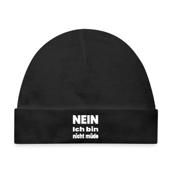 Müde - Baby Premium Organic Mütze - Schwarz - Vorne