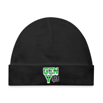 Generation Y, gen Y , Millennials Shirt, Hoodie - Baby Premium Organic Mütze - Schwarz - Vorne