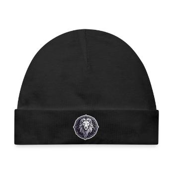 Kosmisches Löwenrundes Astralmuster - Baby Premium Organic Mütze - Schwarz - Vorne