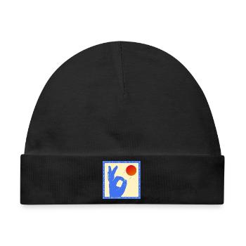 Retro-Pop-Art-Tischtennis-Flick-Grafik - Baby Premium Organic Mütze - Schwarz - Vorne