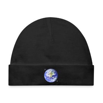 Planet Erde - Baby Premium Organic Mütze - Schwarz - Vorne