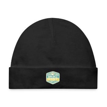 Decaf? Nein – Lebenszeit Kaffee Badge - Baby Premium Organic Mütze - Schwarz - Vorne