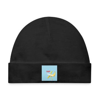 Oops Banane Humor Lustiges Rutsch Motiv - Baby Premium Organic Mütze - Schwarz - Vorne