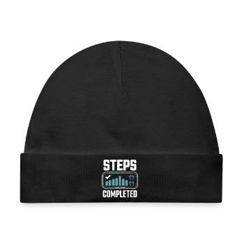 Steps Completed 10000 Schritte - Baby Premium Organic Mütze - Schwarz - Vorne