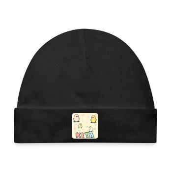 KITA KLEINKINDER KÜKEN - Baby Premium Organic Mütze - Schwarz - Vorne
