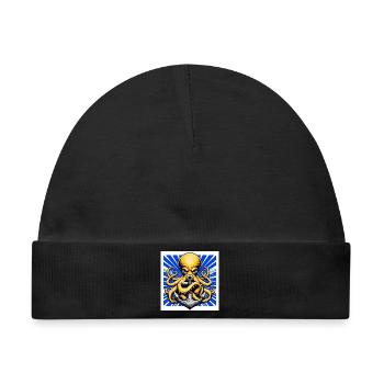 Oktopus umarmt einen Anker - Baby Premium Organic Mütze - Schwarz - Vorne