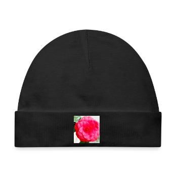 Intensive Pink Camellia - Baby Premium Organic Mütze - Schwarz - Vorne
