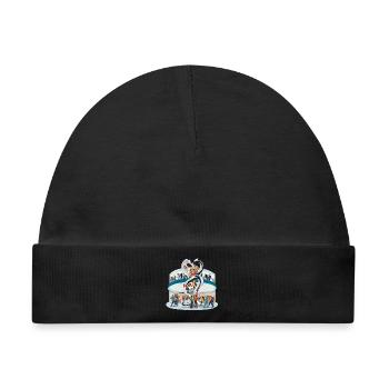 Herzensgemeinschaft Skulptur - Baby Premium Organic Mütze - Schwarz - Vorne