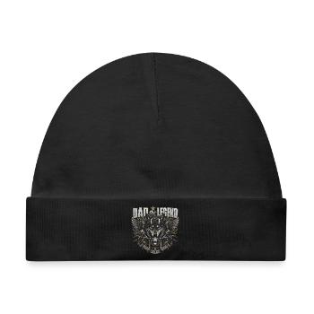 Father Legend Biker Wolves – Vatertag - Baby Premium Organic Mütze - Schwarz - Vorne