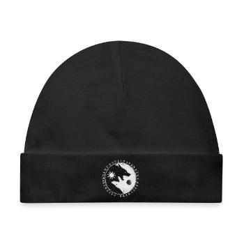 Sköll und Hati - Yin Yang Wölfe Sonne Mond Design - Baby Premium Organic Mütze - Schwarz - Vorne