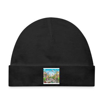 Futuristische Stadtflug-Parade - Baby Premium Organic Mütze - Schwarz - Vorne