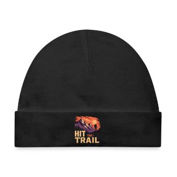 Auf den Trail – Outdoor-Abenteuer - Baby Premium Organic Mütze - Schwarz - Vorne