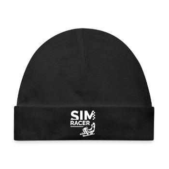 Simracing Logo mit Simulator Cockpit - Baby Premium Organic Mütze - Schwarz - Vorne