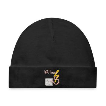 Wattwurm zweideutiger Witz Dad Humor Geschenkidee - Baby Premium Organic Mütze - Schwarz - Vorne