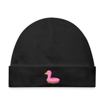 Flamingo Pink Bojenbecken - Baby Premium Organic Mütze - Schwarz - Vorne