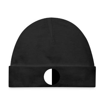 Halbmond Blockgrafik Weiß und Schwarz - Baby Premium Organic Mütze - Schwarz - Vorne