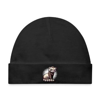 Frettchen Frettchenhalter Frettchenbesitzer - Baby Premium Organic Mütze - Schwarz - Vorne