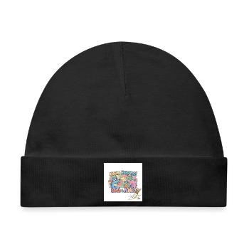Hallo Freunde Spass und Farbe - Baby Premium Organic Mütze - Schwarz - Vorne