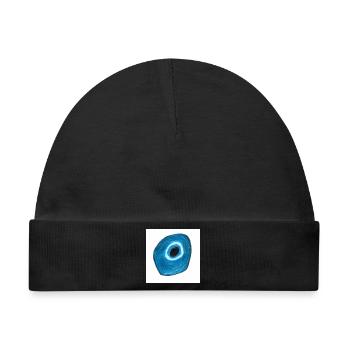 Blaues Auge in Kreisform - Baby Premium Organic Mütze - Schwarz - Vorne