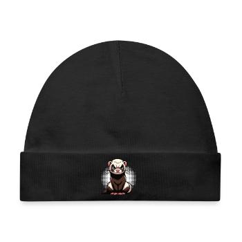 Frettchen Frettchenhalter Frettchenbesitzer - Baby Premium Organic Mütze - Schwarz - Vorne