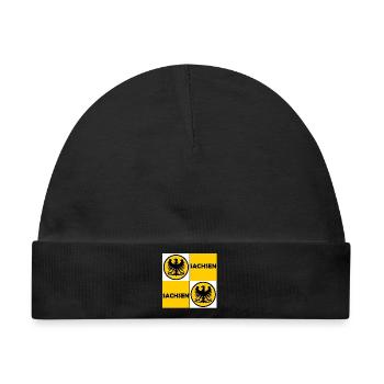 Sachsen Quadratflagge Adler - Baby Premium Organic Mütze - Schwarz - Vorne