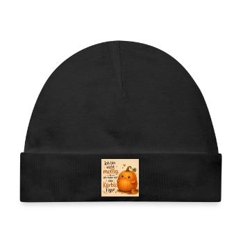 Kürbis Figur Humor Spruch - Baby Premium Organic Mütze - Schwarz - Vorne